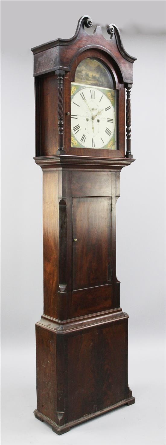 John Blaylock of Carlisle. A William IV mahogany eight day longcase clock, 7ft 4in.